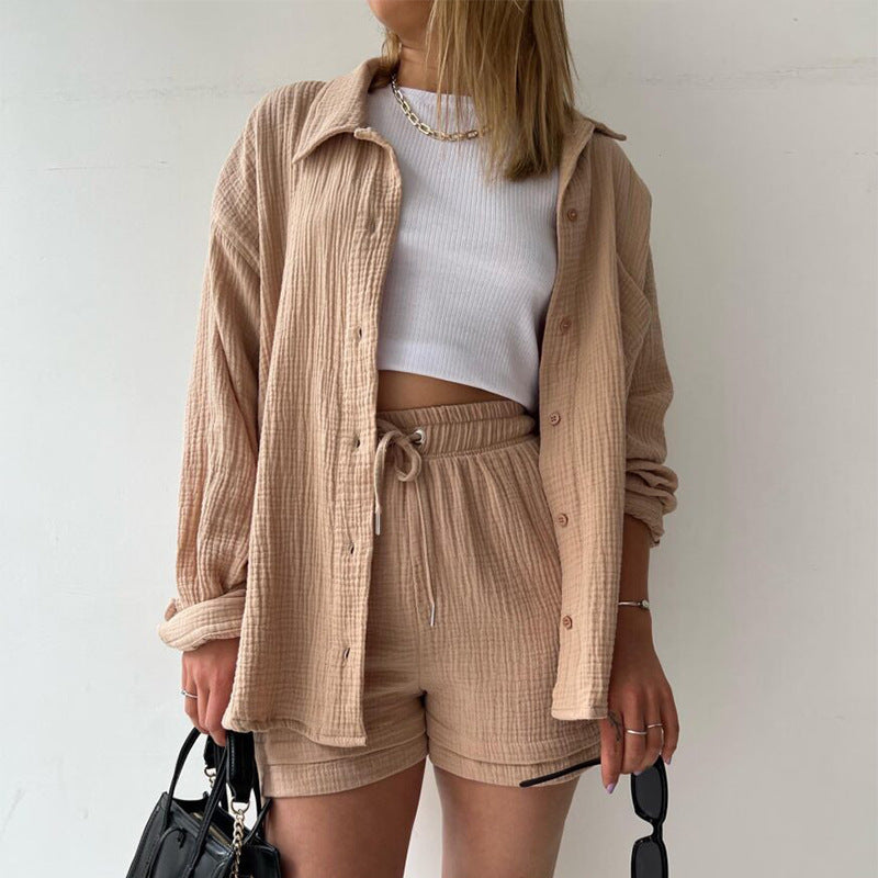 Dame Sommerligt Sæt med afslappet Bluse og Shorts i det ubekymrede Look Stilla