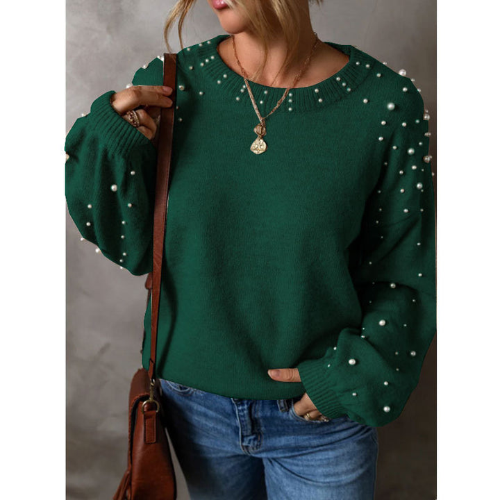 Dame strik sweater med perle detaljer Stilla