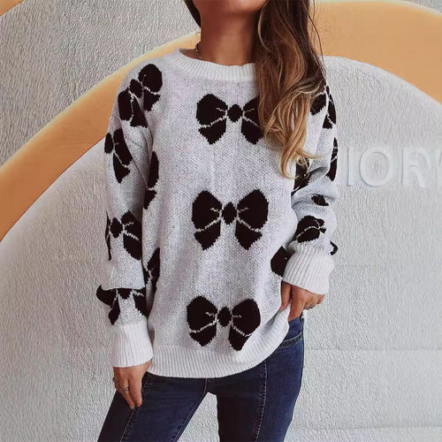 Kvinders sweater med legende sløjfe mønster Stilla