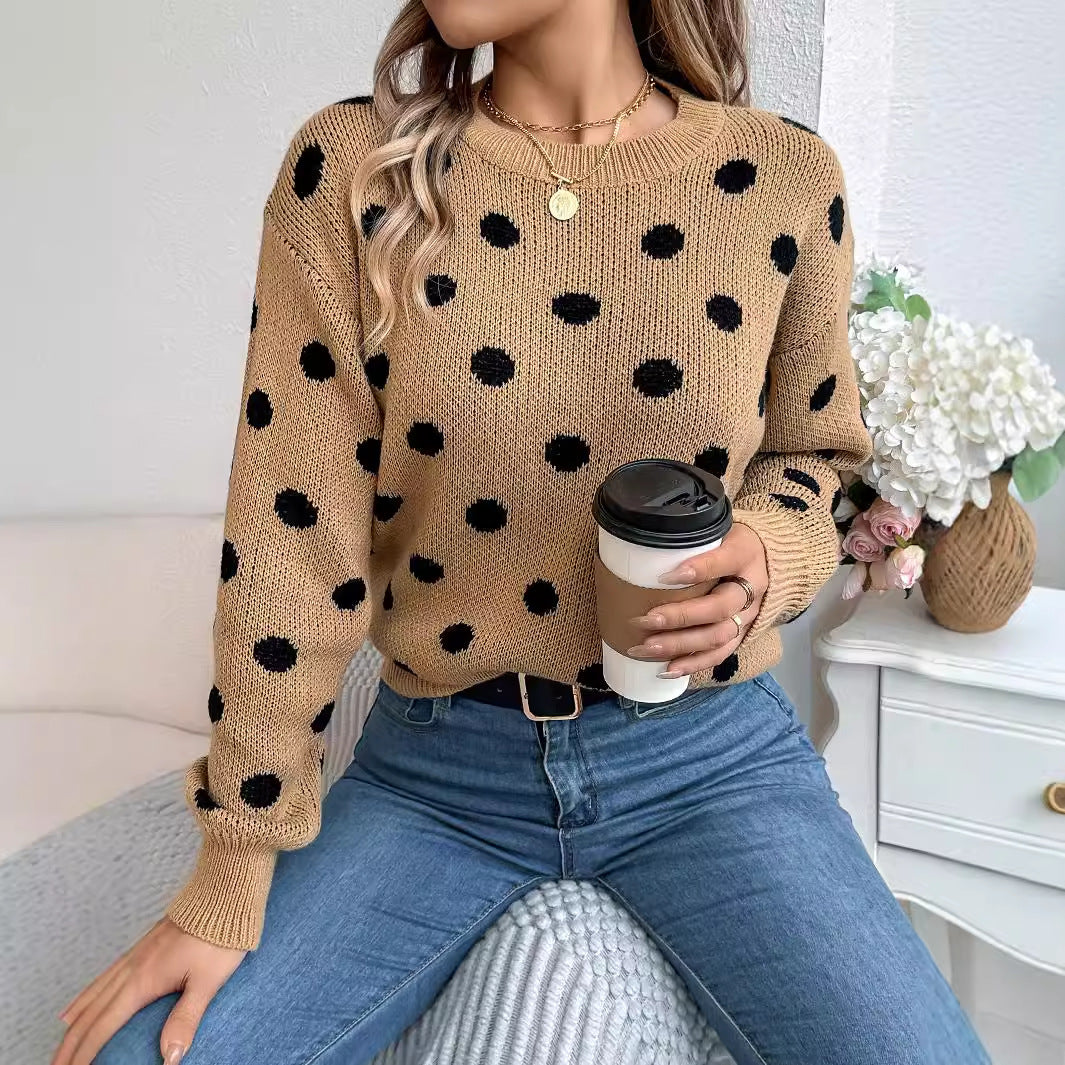 Stilla | Polka Dot Strikpullover