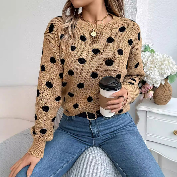 Stilla | Polka Dot Strikpullover