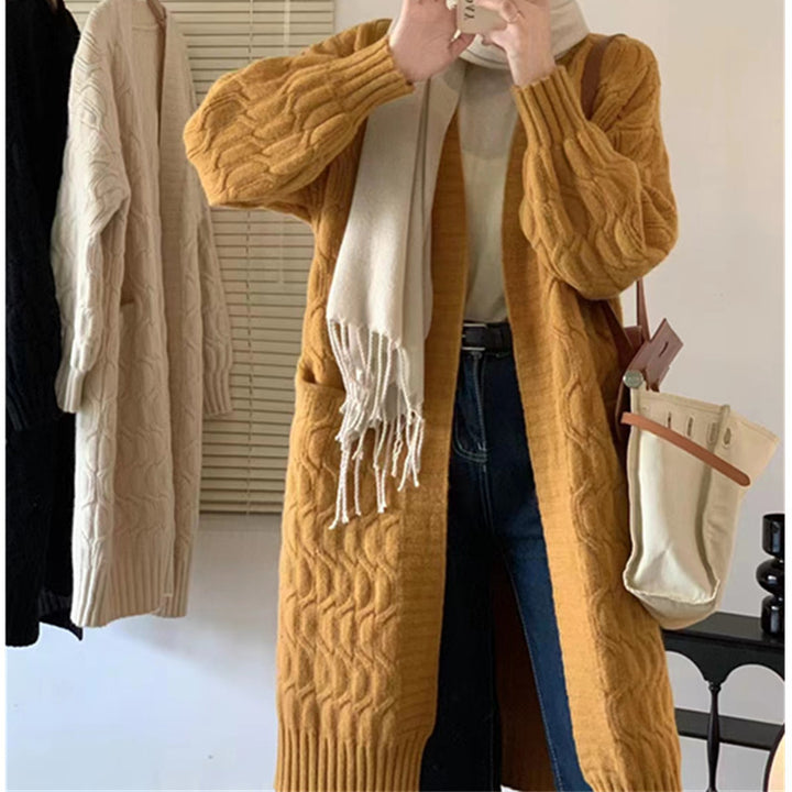 Kvindernes chunky cardigan med lommer og V-hals Stilla