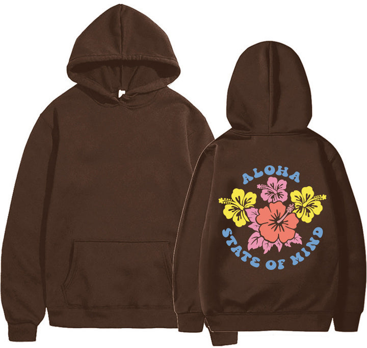 Kvinders hættetrøje med blomster aloha design og behagelig pasform Stilla