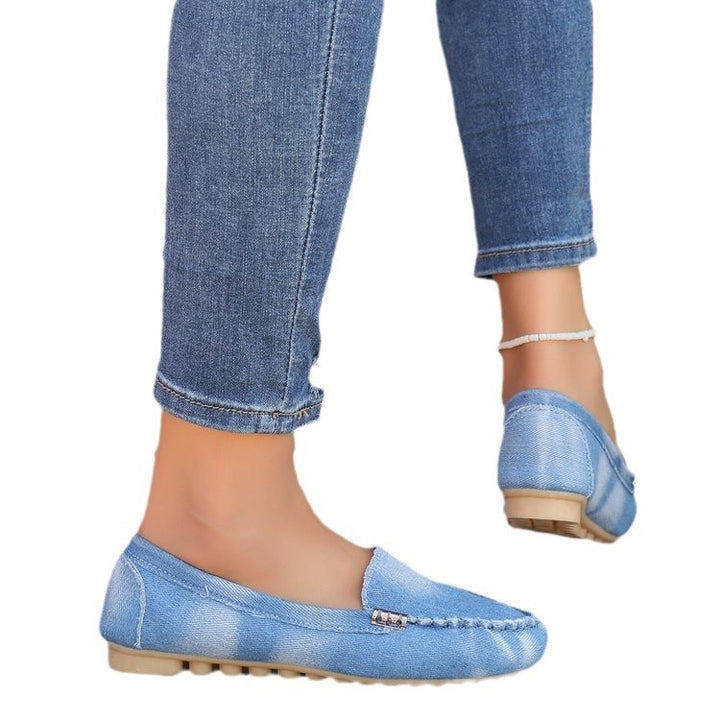 Dame mokasiner med mode denim-look og elegante detaljer Stilla