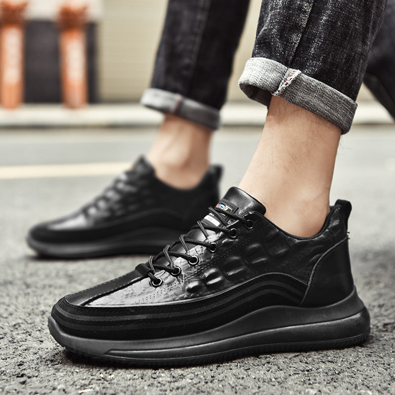Stilfulde herre low-profile fritidssneakers med struktureret overmateriale Stilla