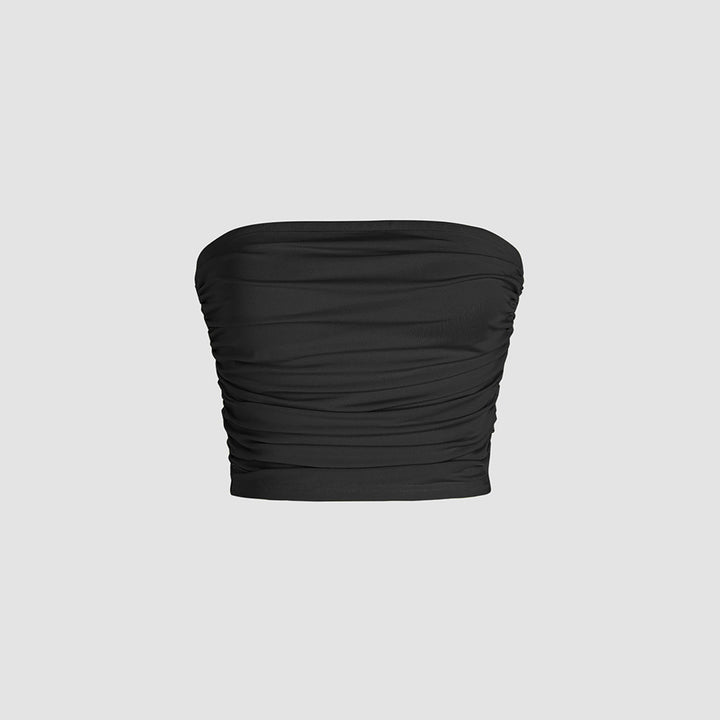 Kvindernes bandeau top med flæse detaljer og elastisk talje Stilla