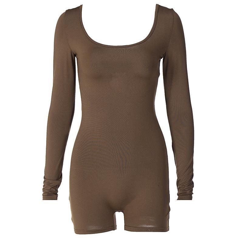 Dame bodysuit med lange ærmer og dyb udskæring Stilla