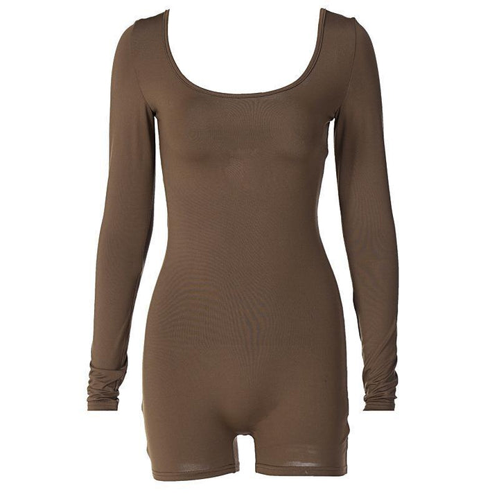 Dame bodysuit med lange ærmer og dyb udskæring Stilla