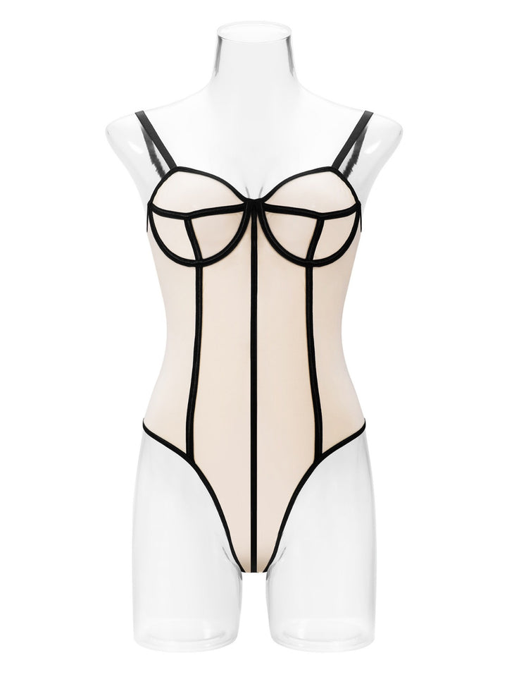 Dame designer bodysuit med kunstnerisk snit og fine detaljer Stilla