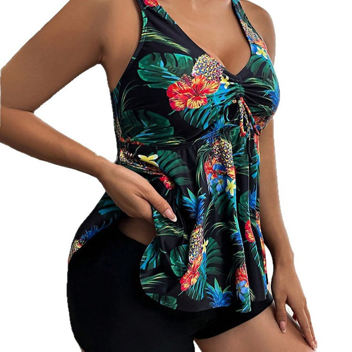 Dame sommerligt Tankini-top med feminint flæse Skovae