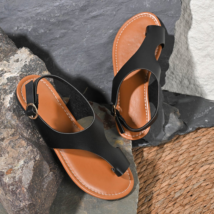 Dame behagelige tæer-split sandaler med sidelæns rem og moderigtigt design Stilla