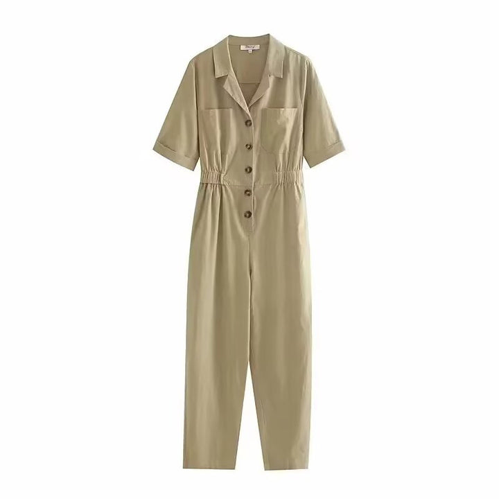 Dame Jumpsuit med taljeelastikbånd og praktiske knapdetaljer Stilla