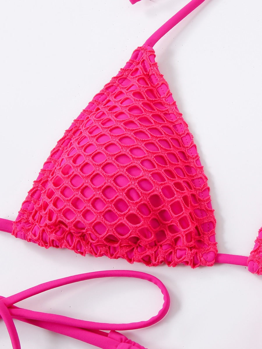 Kvinder Mesh Hæklet Trekant Bikini Sæt Stilla