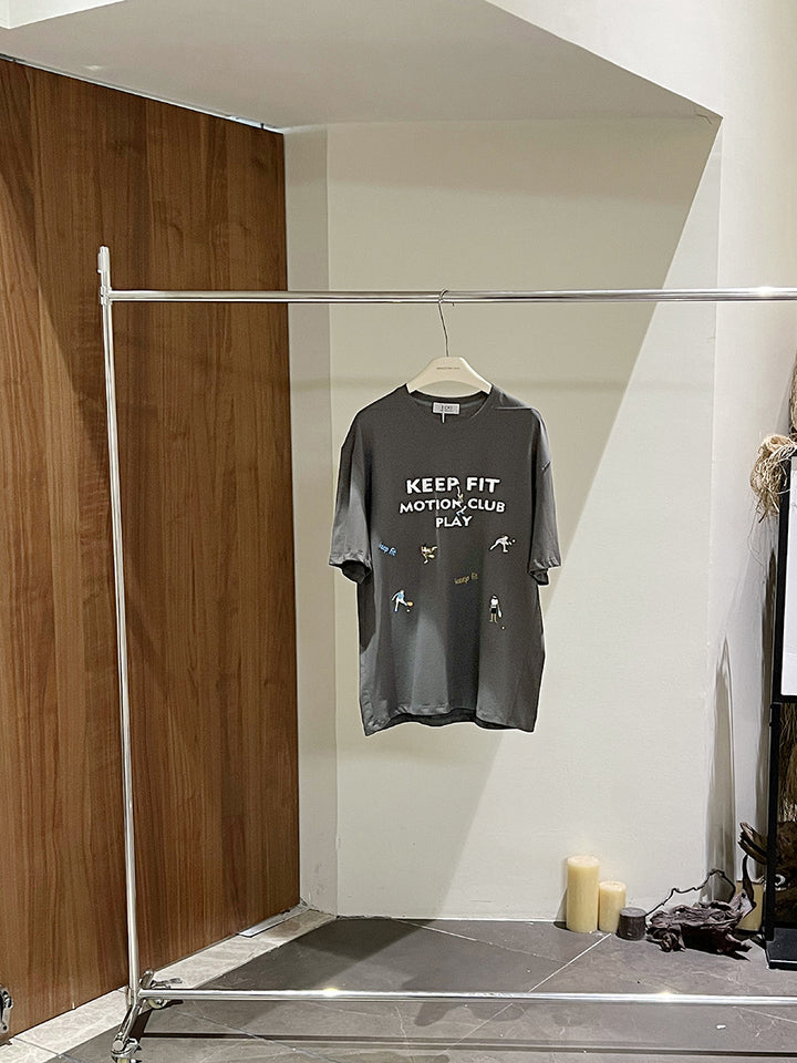 Damer Sporty T-shirt med motiverende grafikker Stilla
