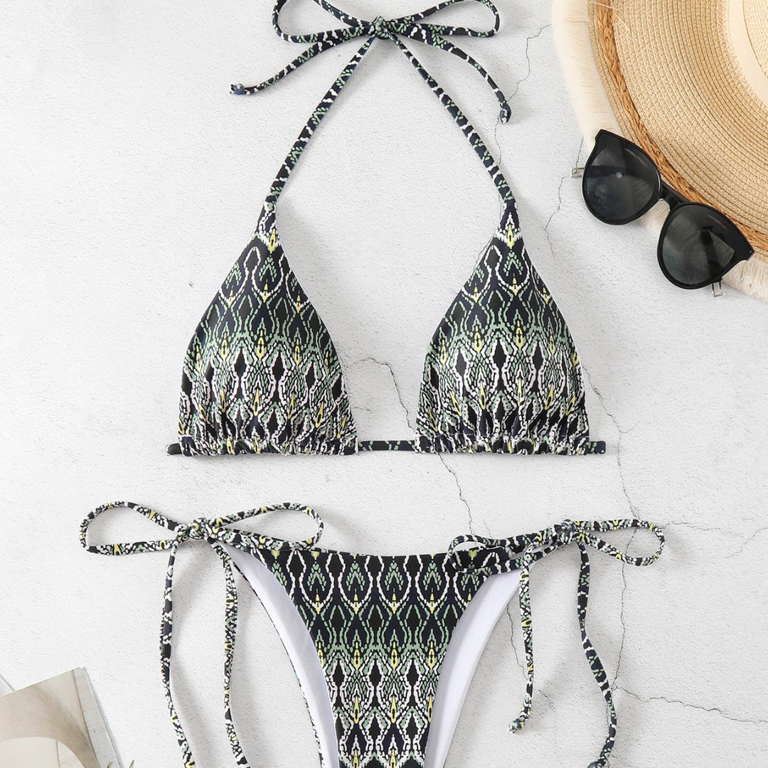 Dame triangel-bikini med legende knude-design Skovae