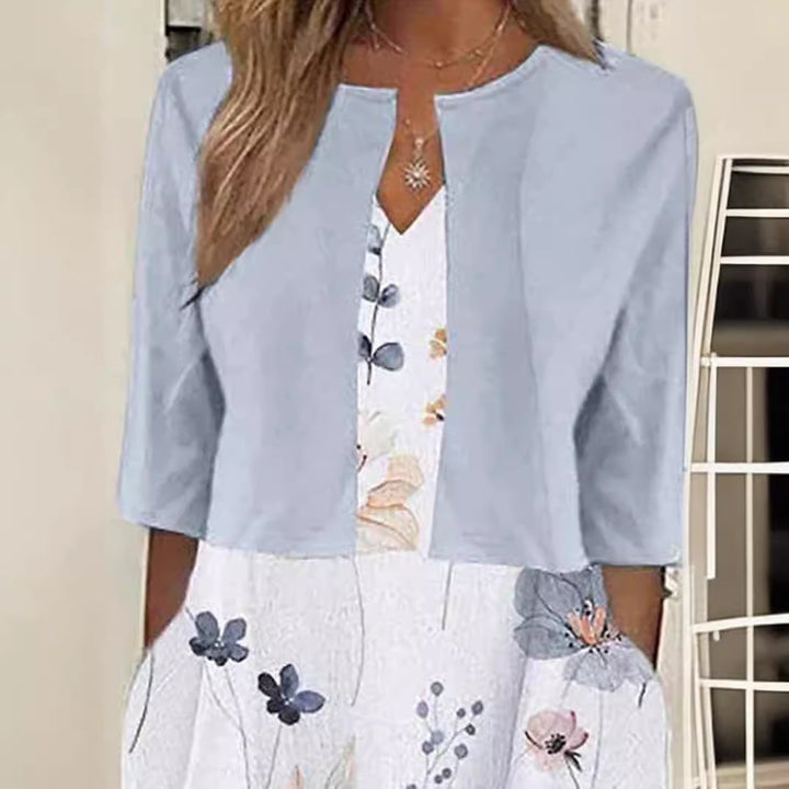 Damer Maxikjole med florale accenter og smart Bolero Stilla