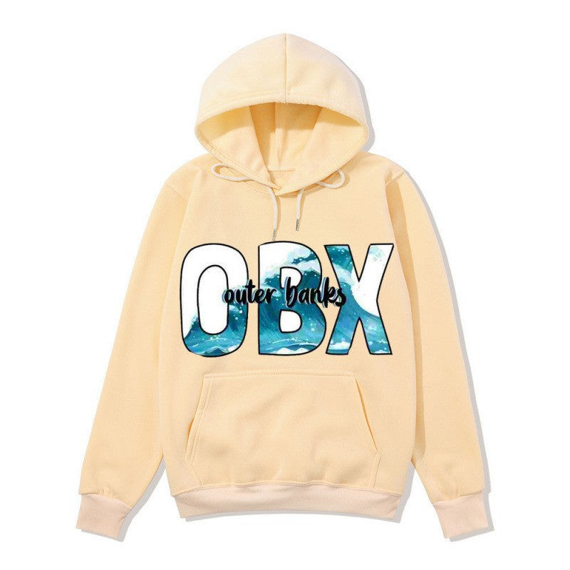 Dame hoodie med maritim grafisk design Skovae