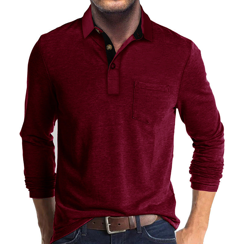 Herrer Langærmet Poloshirt Stilla