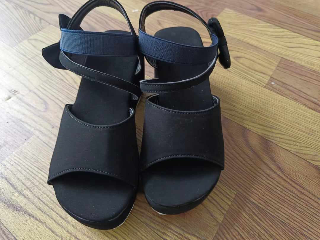 Dame Wedge-sandaler med elegant bueapplikation og skridsikker sål Skovae