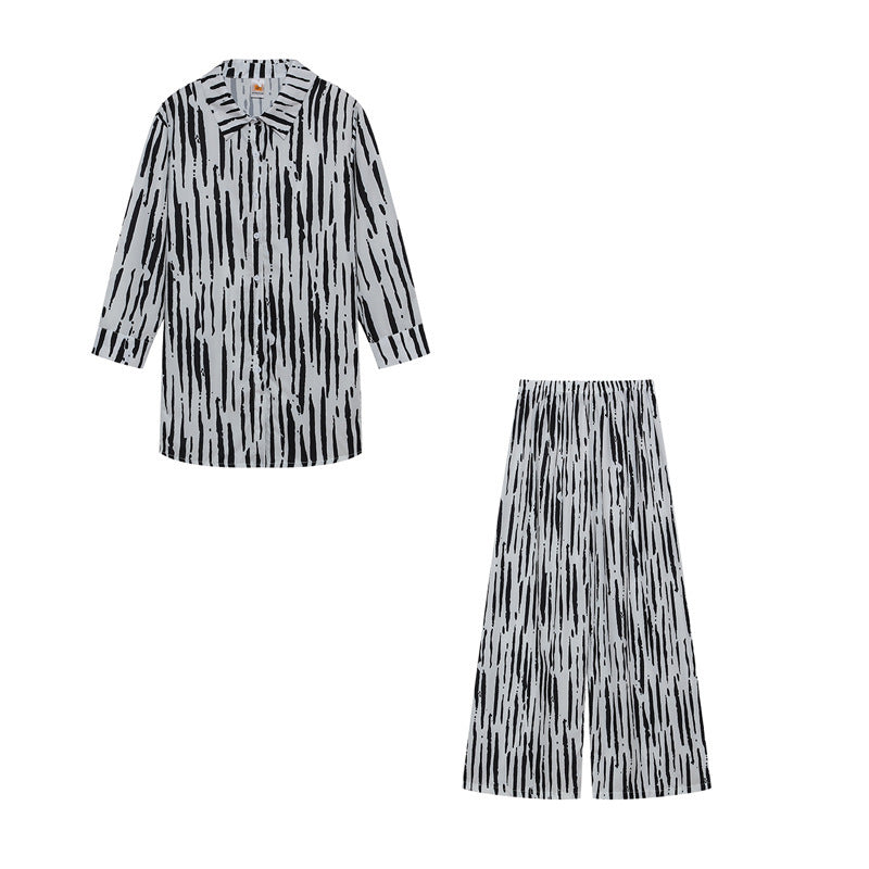 Femme Relaxed Fit Pyjama-Sæt med abstrakt mønster Stilla