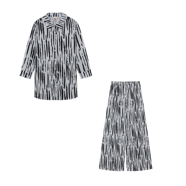 Femme Relaxed Fit Pyjama-Sæt med abstrakt mønster Stilla