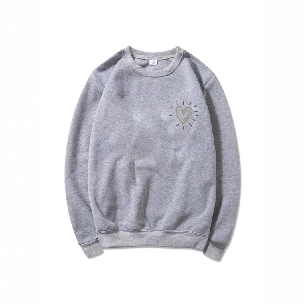 Kvinderne Oversized Hoodie med Sødt Hjerte Motiv og Casual Snit Stilla