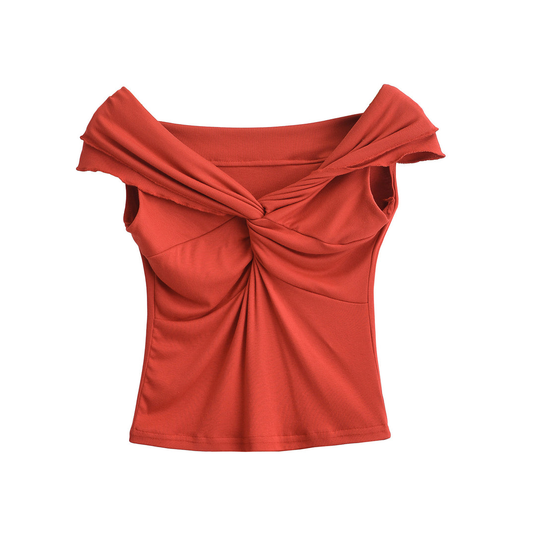 Dameoverdel med asymmetrisk omslagdesign og elegant drapering Stilla