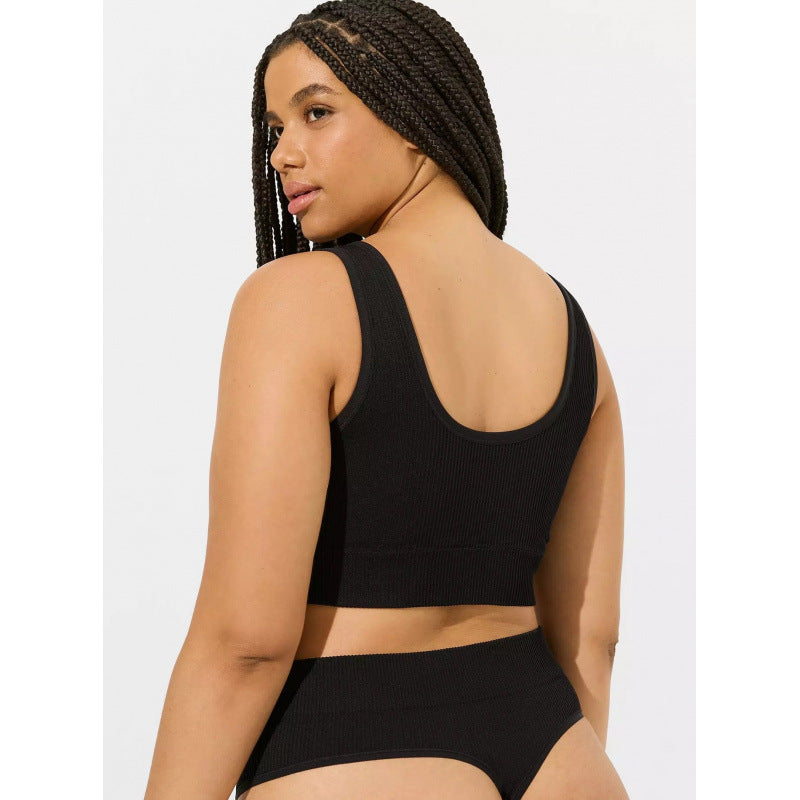 Dame Høj-talje Bikini-sæt med struktureret overflade og moderigtigt Crop-Top Skovae