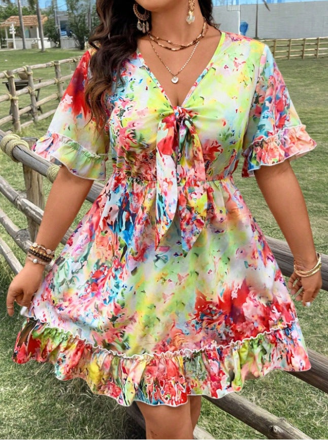 Dame sommerkjole med blomstret design Stilla