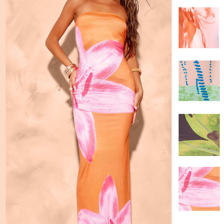 Femme Strapless Maxi Kjole Stilla