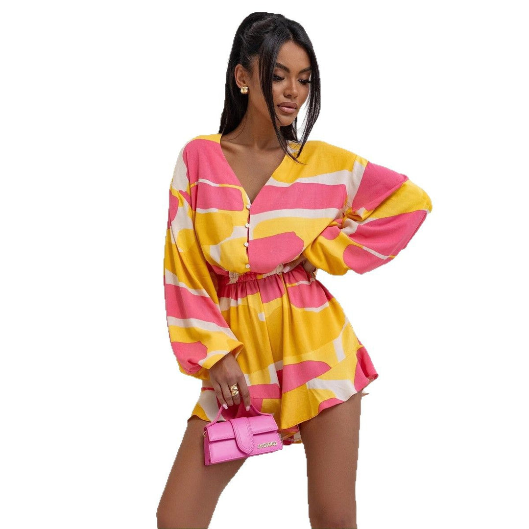 Dame Floral Print Wrap Overall Stilla