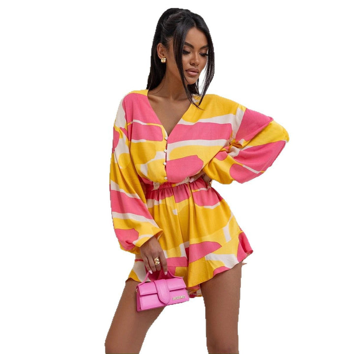 Dame Floral Print Wrap Overall Stilla