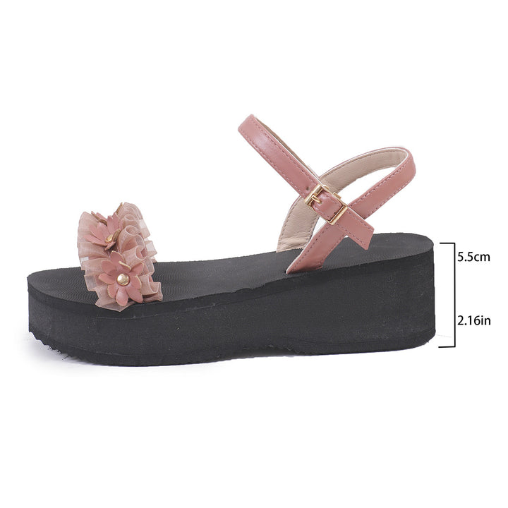 Dame Plateau Sandaler med dekorative blomsterudsmykninger Stilla