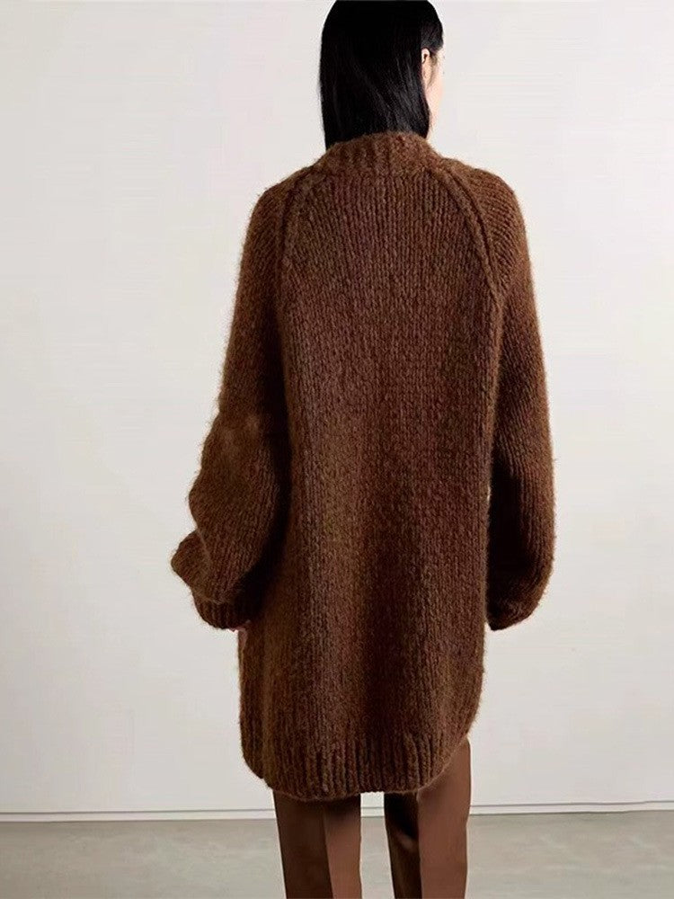 Dame blød oversized strik cardigan i høj kvalitets materiale med afslappet snit Stilla