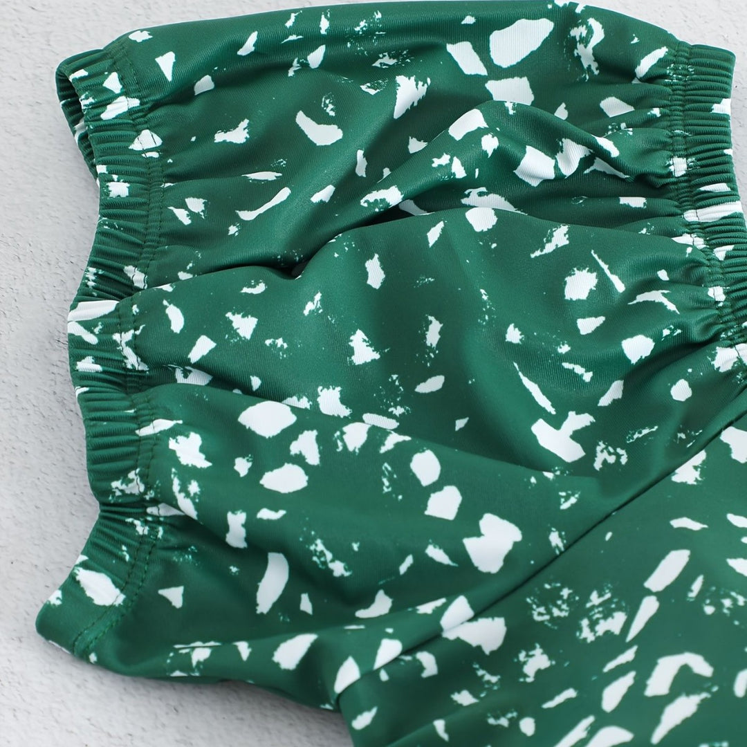 Dame Crop-Bikini Top med ruffle detaljer og matchende bund Skovae