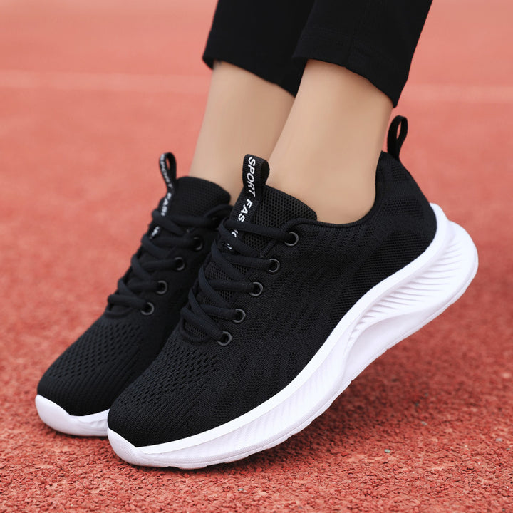 Dame nan ultralet strik-fritids sneakers med ergonomisk dæmpningskerne sål og trækstrop Skovae