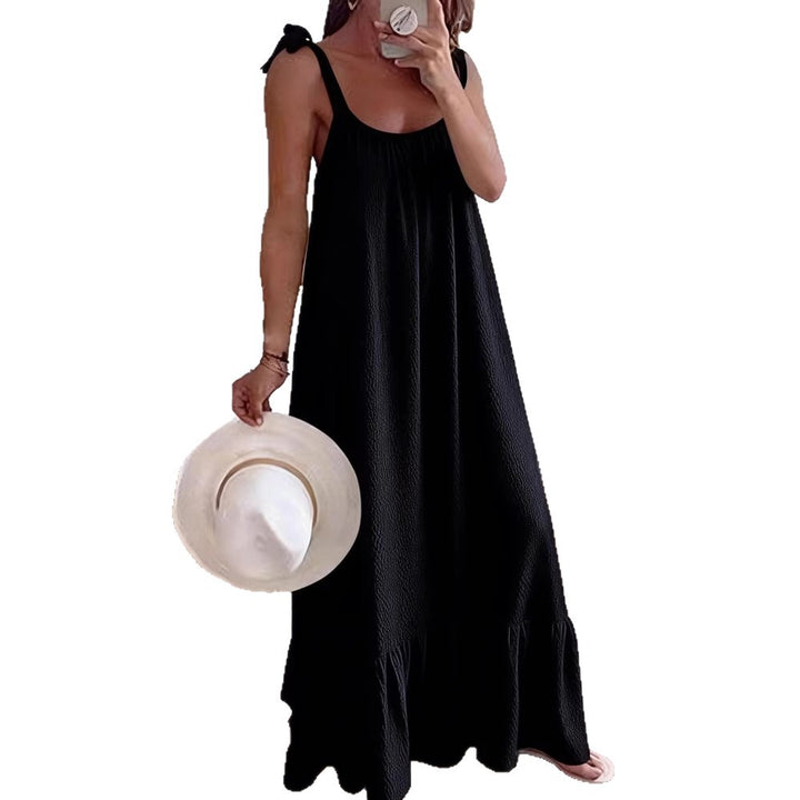 Dame maxikjole med strapless design Skovae