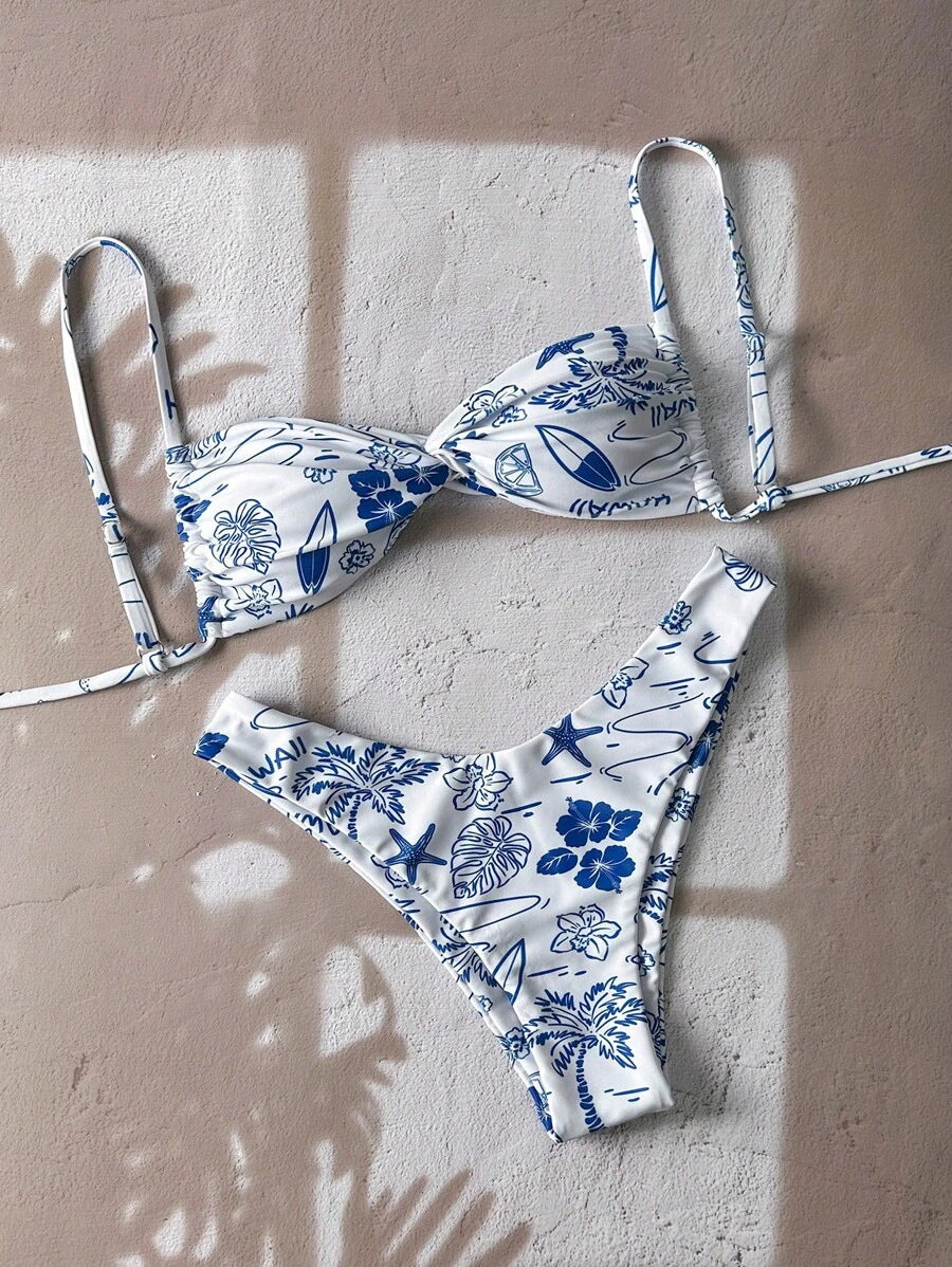Dame Floral Bikini-Sæt Skovae
