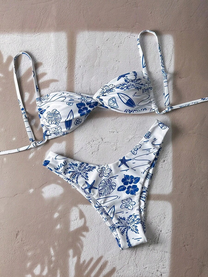 Dame Floral Bikini-Sæt Skovae