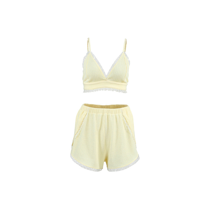 Dame Lounge-Bra og Shorts-Sæt med fint strukturmønster Stilla