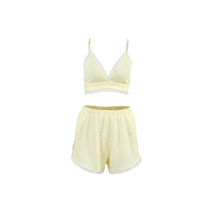 Dame Lounge-Bra og Shorts-Sæt med fint strukturmønster Stilla
