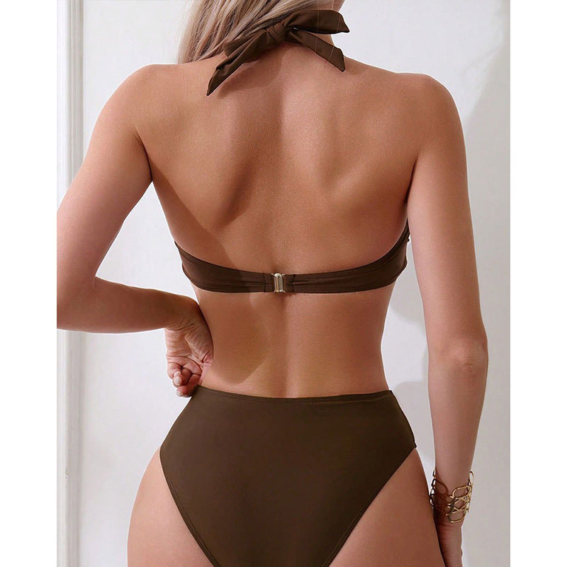 Dame bandeau-bikini med romantisk sløjfe-design Skovae