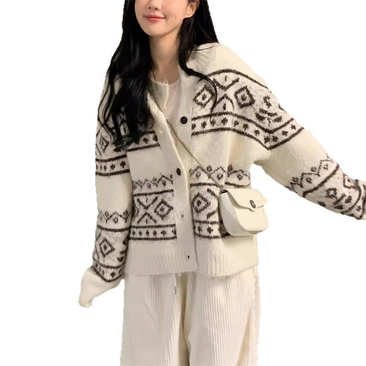 Dame casual cardigan med unikt mønster og blødt materiale Stilla