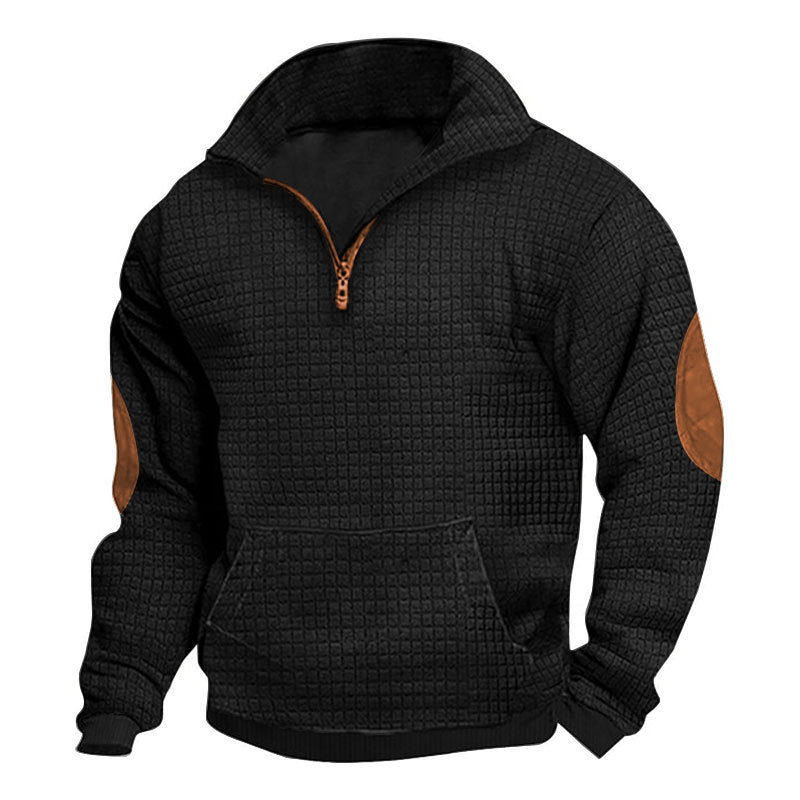 Herrer mode fleece-trøje med høj krave og dobbelt lynlås Stilla