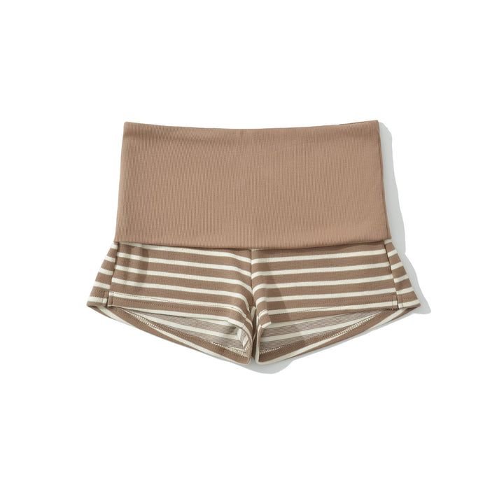 Dame Sportlige Shorts med høj talje og stribet design Stilla
