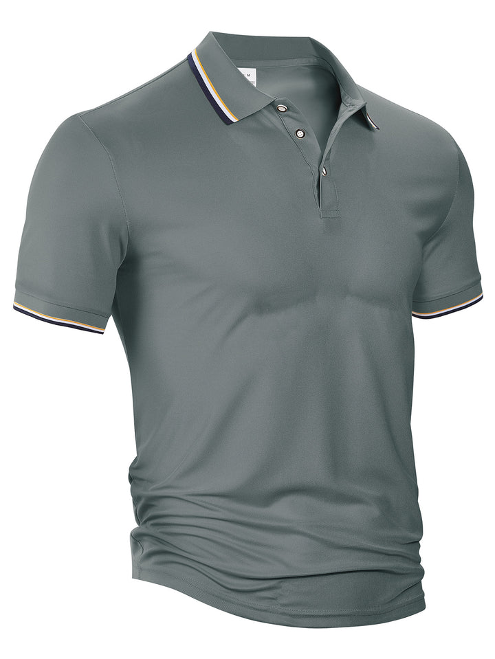Herrer nan klassisk polo shirt lavet af piqué med kontraststriber ved kraven Skovae
