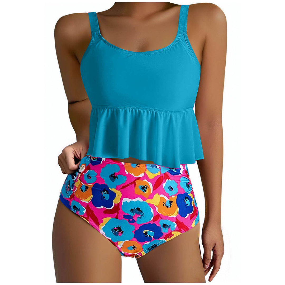 Dame Tankini-sæt med afslappet spidstop og højt skårne shorts Stilla