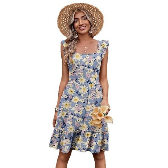 Kvinder Floral Lagdelt Midi Kjole Stilla