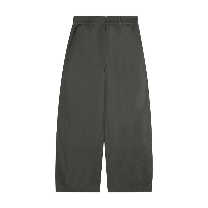 Dame bred Chino-bukser med højt fold og sidelommer Stilla