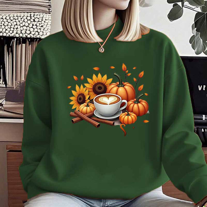 Dame sweatshirt med efterårsdesign og specialtrykt Stilla